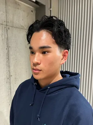 パーマ メンズ ボブ×艶カラー 特化・リクト💥のヘアスタイル
