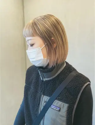 ミディアム ベージュ/髪質改善 新潟/万代/井上佑のヘアスタイル
