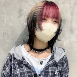 ミディアム カラー デザインカラー 🥨HAZUKiのヘアスタイル