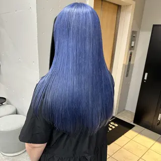 カラー セミロング ♡韓国ヘア♡ ブリーチ✨ハイトーンのヘアスタイル