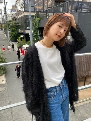 ショート カラー 似合わせカット レイヤー/ボブのヘアスタイル