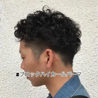 ショート カラー パーマ メンズ ニュアンスパーマ/ レイヤー/茶屋町のヘアスタイル