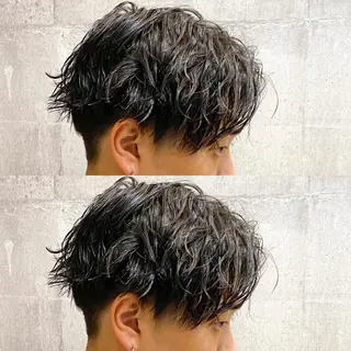 ミディアム パーマ メンズ 高橋 宏輔のヘアスタイル