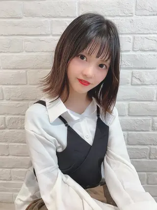 ミディアム カラー なりたいが叶う ながしまじゅんきのヘアスタイル