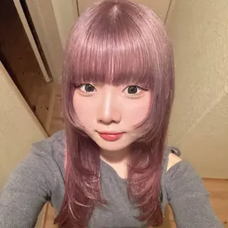 セミロング カラー 🎀ダブルカラー/ ピンク×ガーリー🎀のヘアスタイル