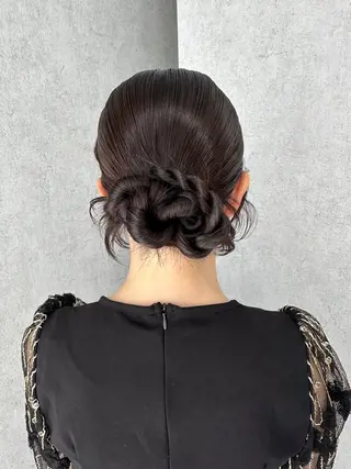 セミロング ヘアアレンジ v-lab studio所属・韓国レイヤーカット/ 艶カラー/ noaのヘアスタイル