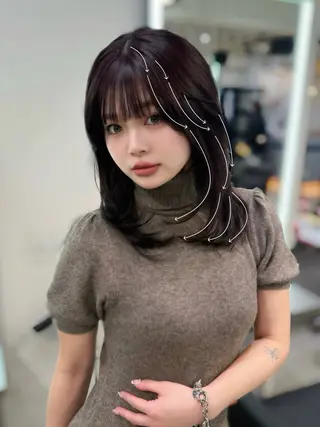 セミロング カラー 韓国技術習得者🩰 narumi🤍のヘアスタイル