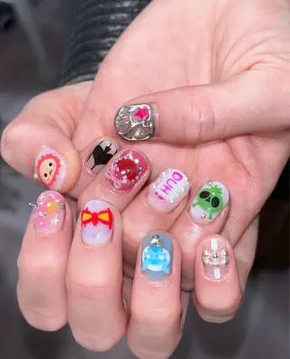 ネイル 銀河屋 の猫のネイルデザイン