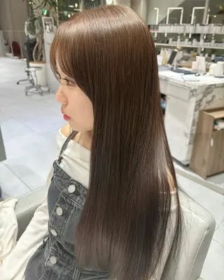 セミロング 🫧暖色愛され透明感 🍒カラー千優のヘアスタイル