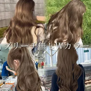 ロング カラー 山崎/ボブ縮毛矯正 レイヤー髪質改善のヘアスタイル