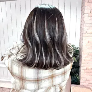 ミディアム カラー 癖毛救済✂️ボブ /髪質改善ストレートのヘアスタイル