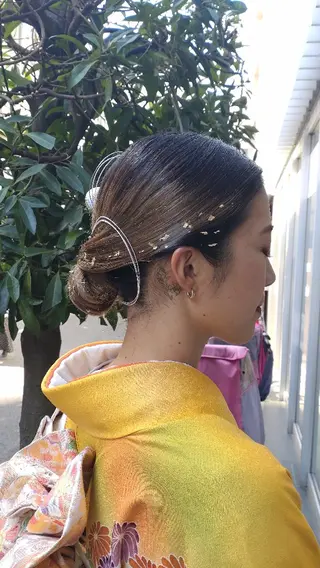 ミディアム ヘアアレンジ 大槻 百合子のヘアスタイル