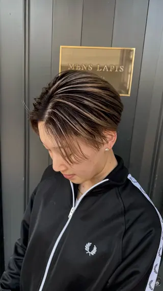 ショート カラー メンズ 【men's Lapis横浜】海人のヘアスタイル