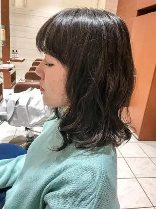 ミディアム パーマ テラモト カズヨシのヘアスタイル
