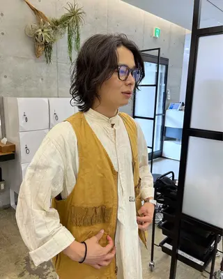 パーマ メンズ 暖色カラー/ピンク カラー/HARUKAのヘアスタイル