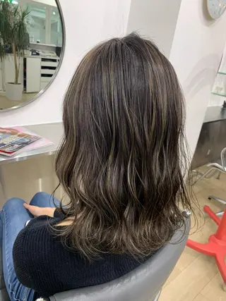 セミロング カラー Reb_keiji 👑小倉圭司のヘアスタイル