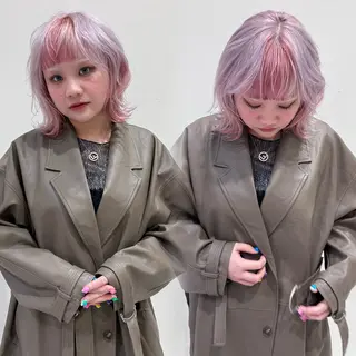 ショート カラー 🦋ブリーチなしダブ ルカラー🌈MEGUのヘアスタイル