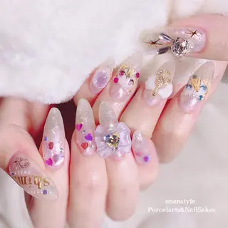 ミディアム ネイル 🐾enen style 🐾のネイルデザイン