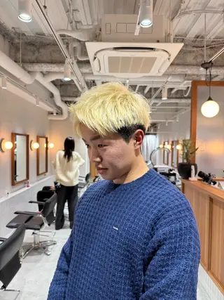 メンズ 🩵ゆりあ ／ベージュ／ボブ🩵のヘアスタイル