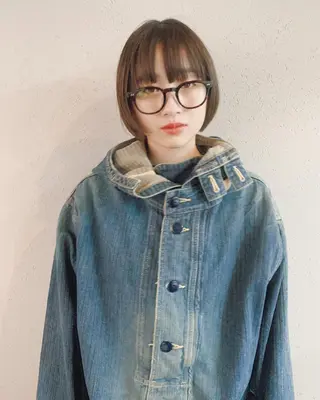 ショート カラー ボブパーマコテ巻き風 パーマNo1深江秀平のヘアスタイル