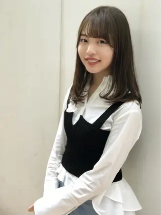セミロング カラー 及川 祐輔のヘアスタイル