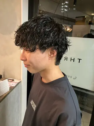 ショート パーマ メンズ 透明感カラー/ 髪質改善町田佑人のヘアスタイル