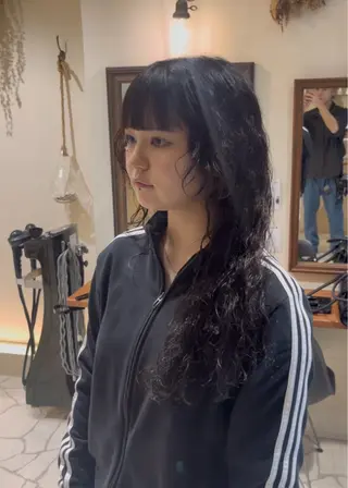 ロング パーマ 山口 陸のヘアスタイル