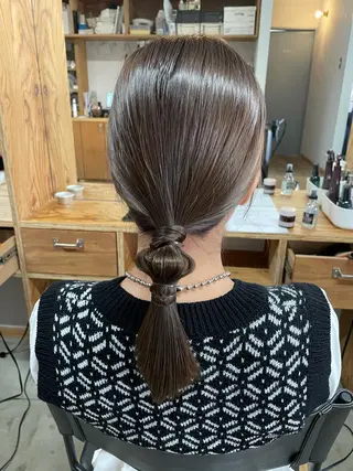 セミロング カラー パーマ ヘアアレンジ メンズ 暖色ボブ 🍊rikakoのヘアスタイル