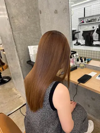 ロング 縮毛矯正×髪質改善× 艶髪カラー 吉原和磨のヘアスタイル