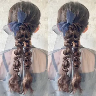 ロング ヘアアレンジ ヘアメ🎀推しカラー 🥣横浜/しほ🧸のヘアスタイル
