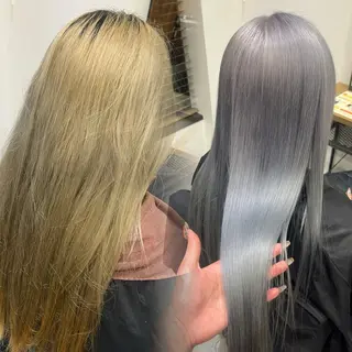 ロング カラー RIO🩶NEXT/ エクステ/ハイトーンのヘアスタイル