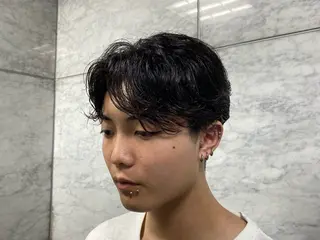 ミディアム パーマ メンズ 茶屋町メンズサロン 小野湧翔のヘアスタイル
