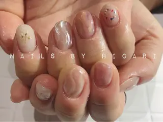 ショート カラー ネイル マツエク・マツパ illum hicariのネイルデザイン