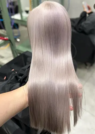 ロング カラー ヘアアレンジ ハイトーン/縮毛矯正 /梅田/みほのヘアスタイル