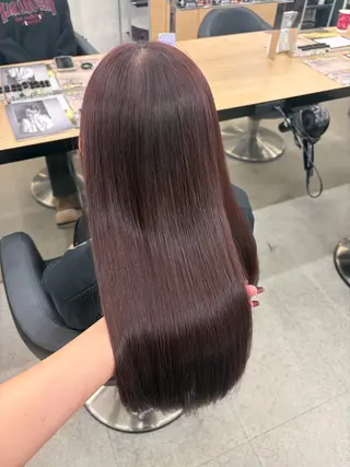 ロング カラー 💗愛され暖色💗 ピンク/レッド💗のヘアスタイル