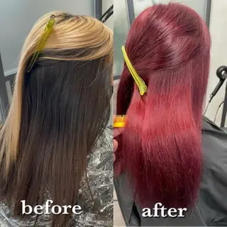 セミロング ブリーチ/髪質改善 KAZUMAのヘアスタイル