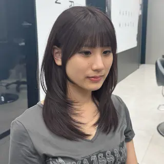 セミロング カラー 新宿/顔周りカット/ レイヤー/がっきーのヘアスタイル