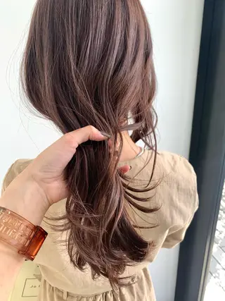 セミロング カラー 🤍垢抜け♡透明感 カラーmoeka🤍のヘアスタイル