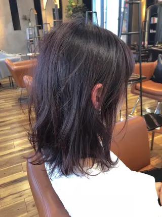 セミロング カラー nessヤマサキ リュウタのヘアスタイル