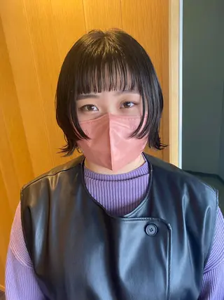 ミディアム デザインカラー/ボブ ブリーチカラー/ユリのヘアスタイル