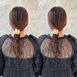ロング ヘアアレンジ 羽エク指名No1✨️ シールエク🌙しぇるのヘアスタイル