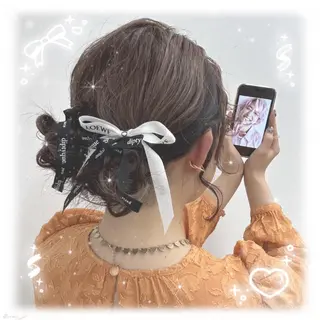 ミディアム ヘアアレンジ 🎀オタク美容師艶髪 カラーERINA🎀のヘアスタイル