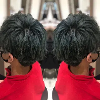 カラー メンズ 韓国レイヤー×透明感 カラー/山崎一輝のヘアスタイル