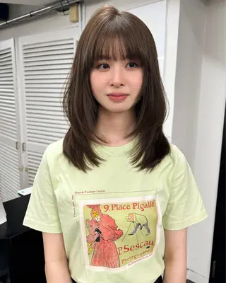 ミディアム 透明感🍨レイヤー ヘアセット/miyuのヘアスタイル