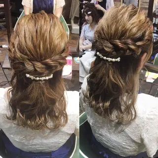 セミロング カラー ヘアアレンジ 川名 充✂️のヘアスタイル