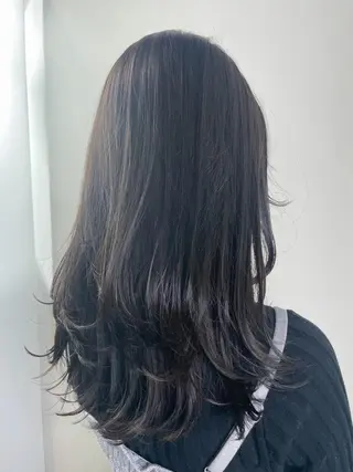 セミロング カラー 美髪改善ストレート/ 植村友哉のヘアスタイル