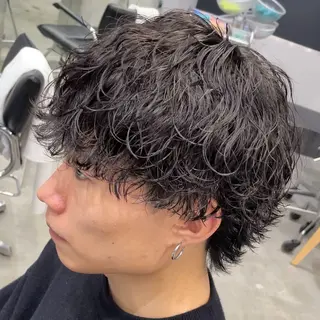 セミロング パーマ ヘアアレンジ メンズ fifth 石川 凪のヘアスタイル