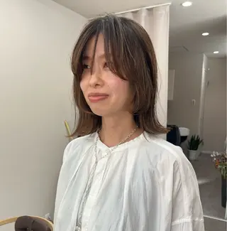 ミディアム カラー Hareru 豊田 修廣のヘアスタイル