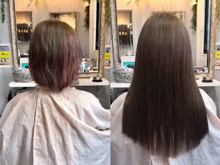 ロング カラー ヘアアレンジ チビ編み込みエクステ シールEXどぅ〜すのヘアスタイル