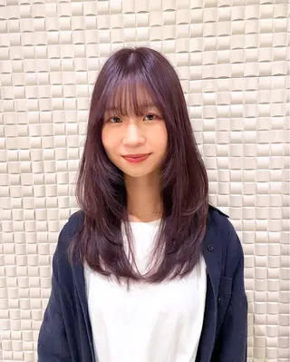 セミロング カラー ren ボブロブ/ミディアムのヘアスタイル